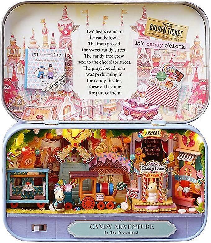 Maison de poupée créative boîte en fer fait à la main miniature maison de poupée kit-boîte modèle de théâtre