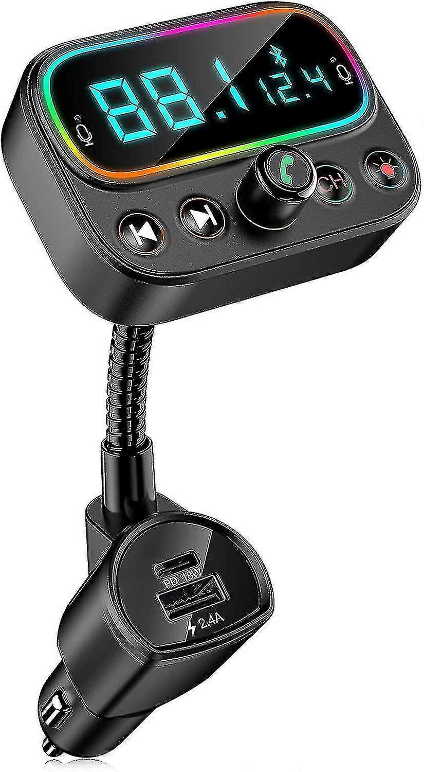 Bluetooth biladapter, usb c pd bil bluetooth sender trådløs bil bluetooth kit