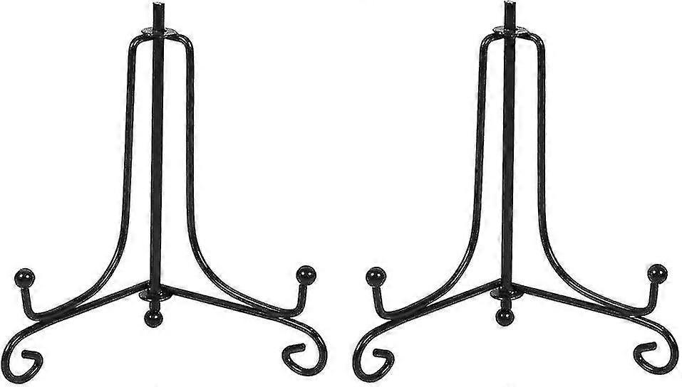 2 Pcs Iron Display Stand,black Iron Easel Plate Display
