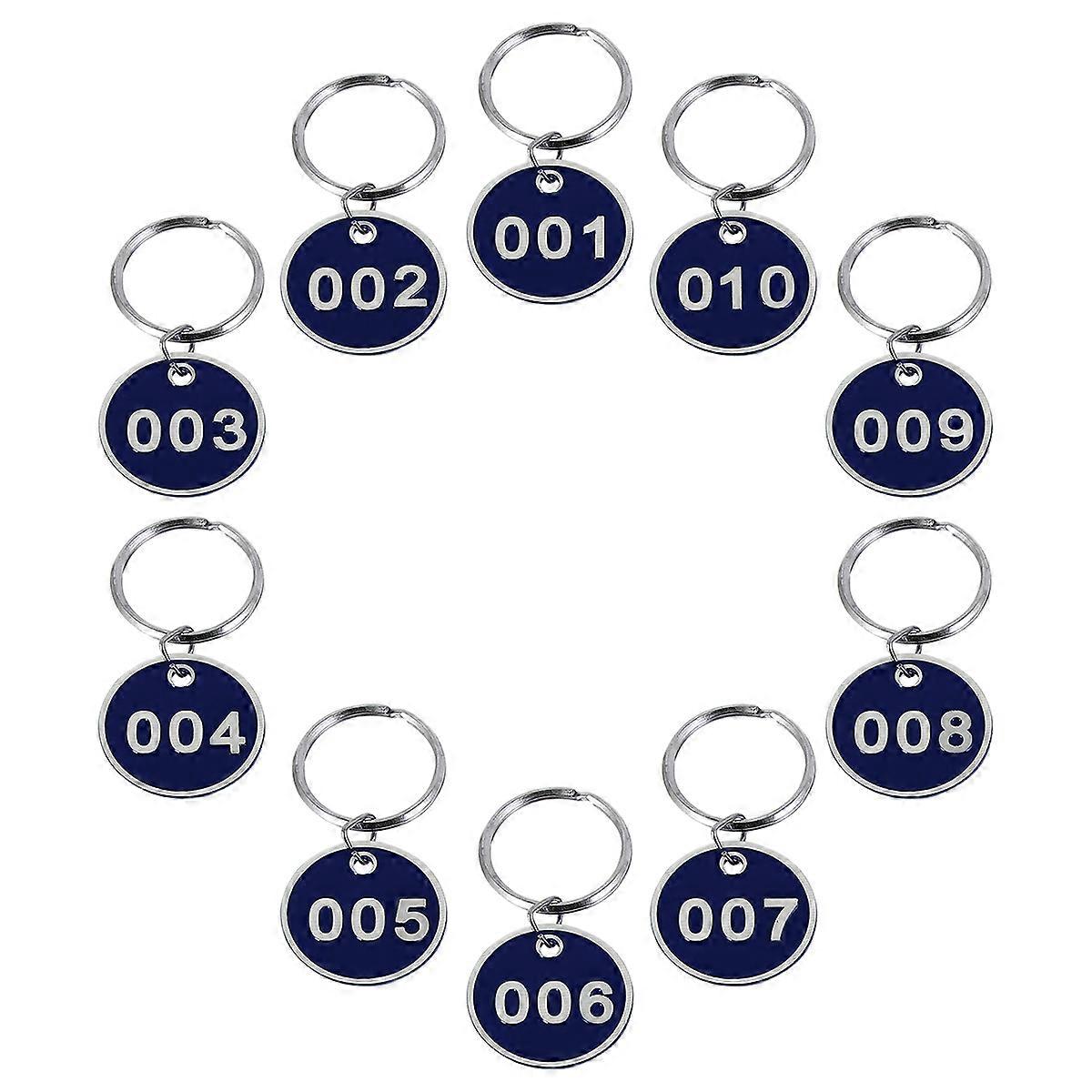 1 Pack/10pcs Key Tags com Ring Numbered ID Tags Keychain Number de 1 a 10
