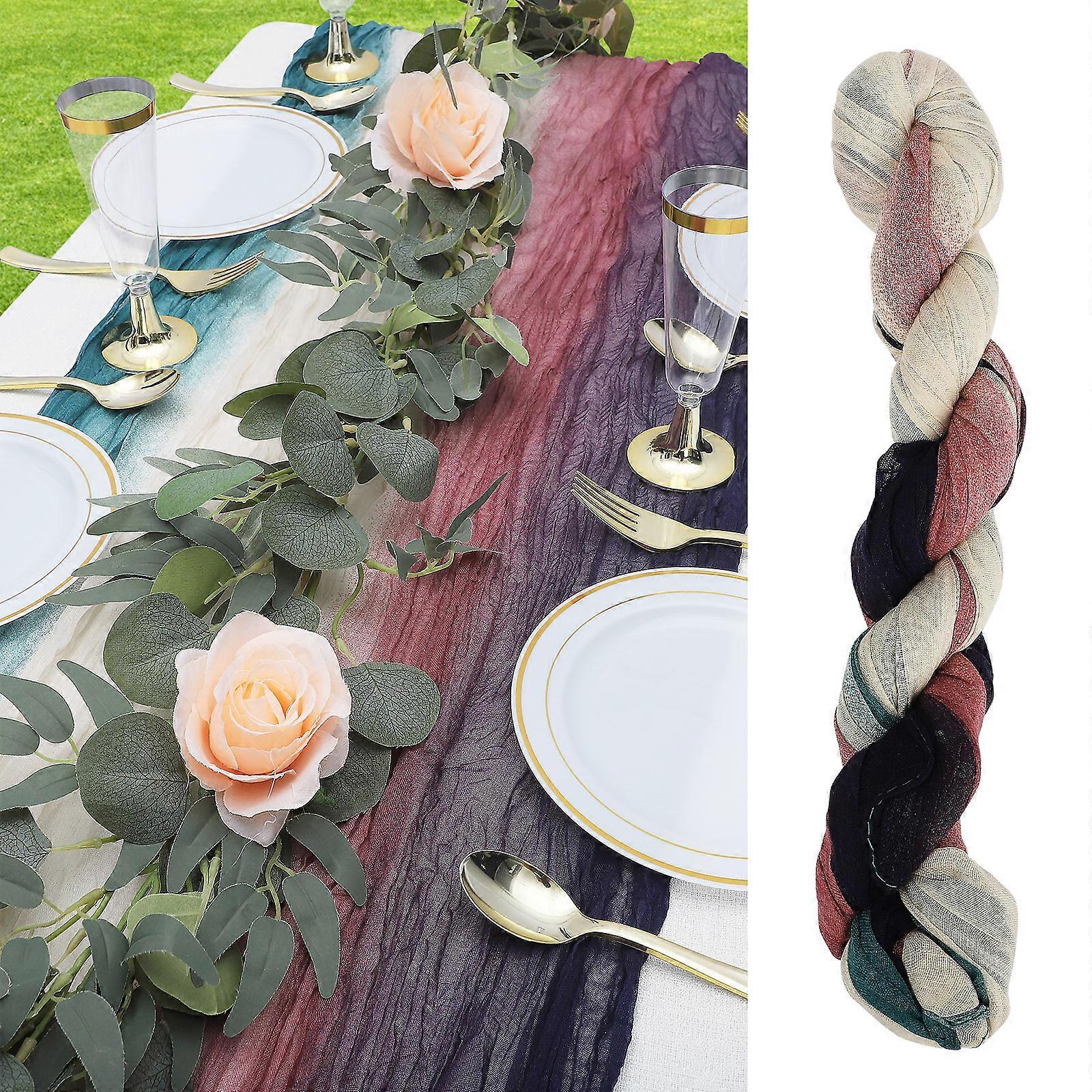 Gauze Table Runner Cheesecloth Wedding Table Centrepiece Party Decor  90*180cm