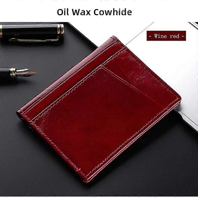 Super Soft Men's Genuine Leather Card Wallet Slim Thin Mini Small Bifold Wallet Credit Card Holder Coin Purse Compact Money Bag