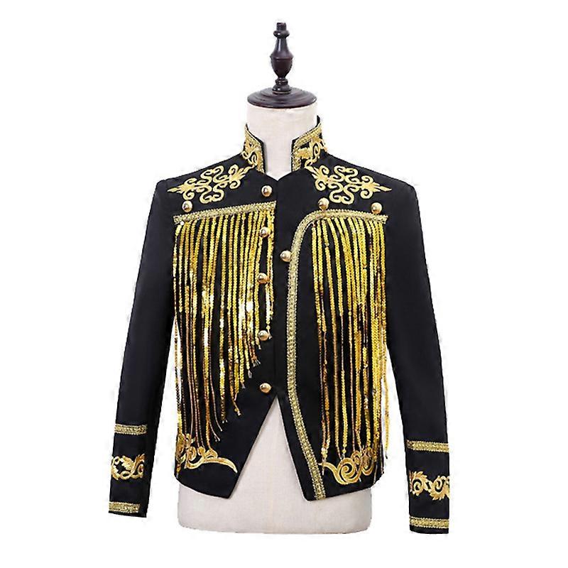 Payetler Erkekler için Blazerler, Saçaklı Takım Elbise Ceketleri