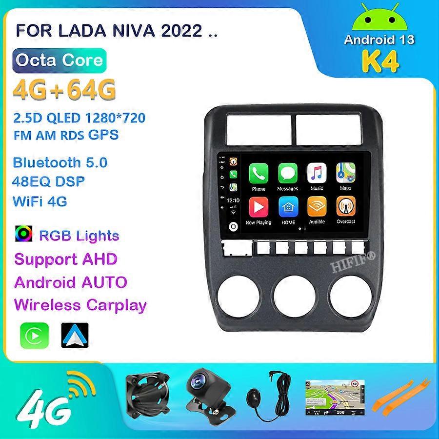 8G +128 G For LADA NIVA 2022 Car Radio Multimedia Video Player Navigation GPS Android Auto Carplay DSP BT LTE No 2 Din DVD