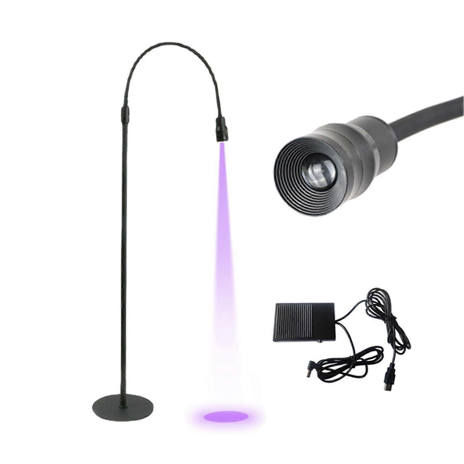 UV Lash Light with Foot Pedal UV Gel Curing LED Adjustable Gooseneck Lash Lamp for Lash Artists Nail Tech Makeup Studios EU Plug 5W