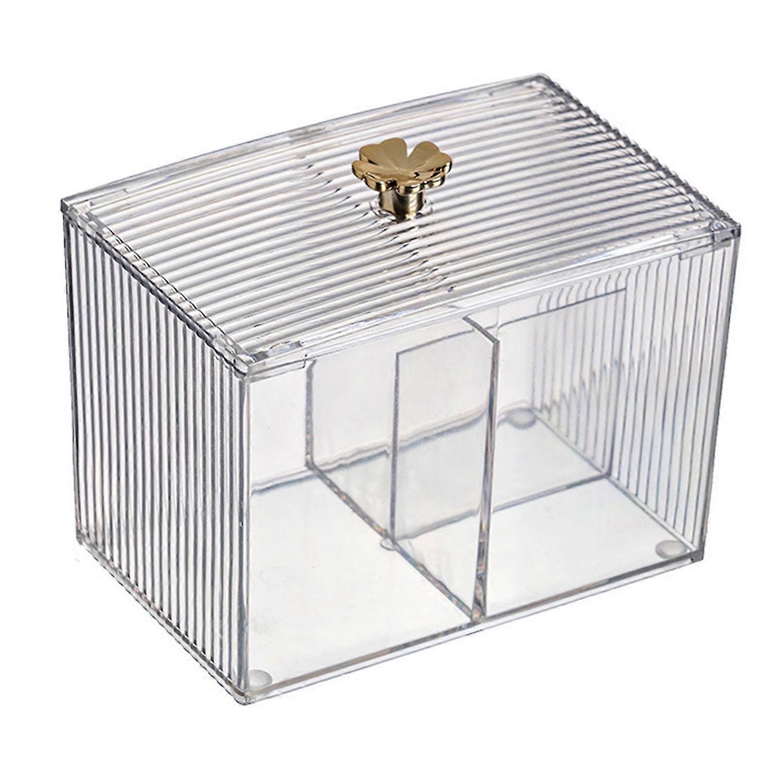 Makeup Divided Box With Lid Sponge Holder With Dustproof Lid For Dressing Table Office Desk