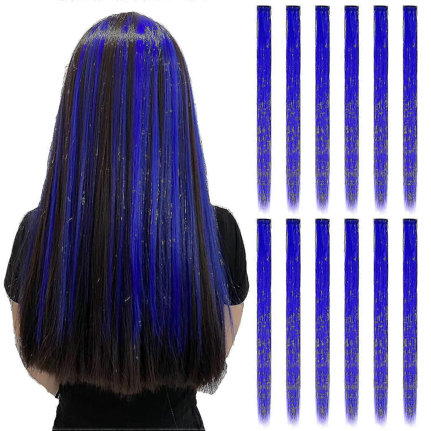 12pcs Extensions de cheveux colorés, Clip In Extensions de cheveux colorées Extensions de cheveux de 20 pouces (12pcs) Haute qualité