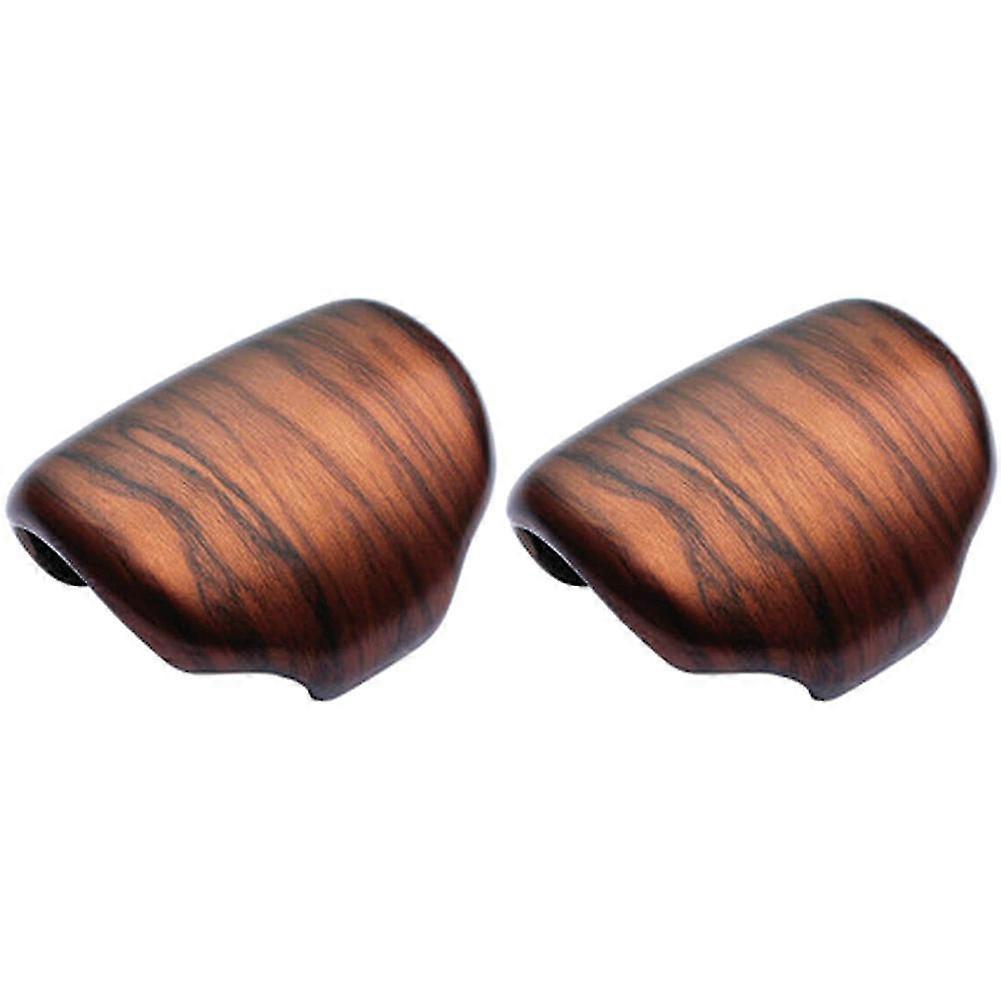 2x Abs Peach Wood Grain Gear Lever Shift Knob Cover Trim For Cr-v 2017-2020