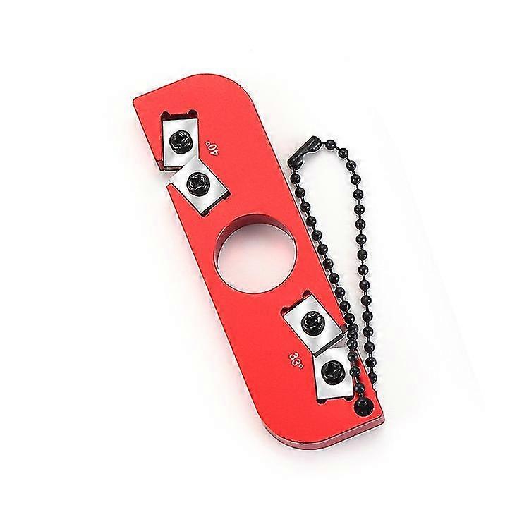 Red Double-headed Pocket Knife And Tool Sharpener