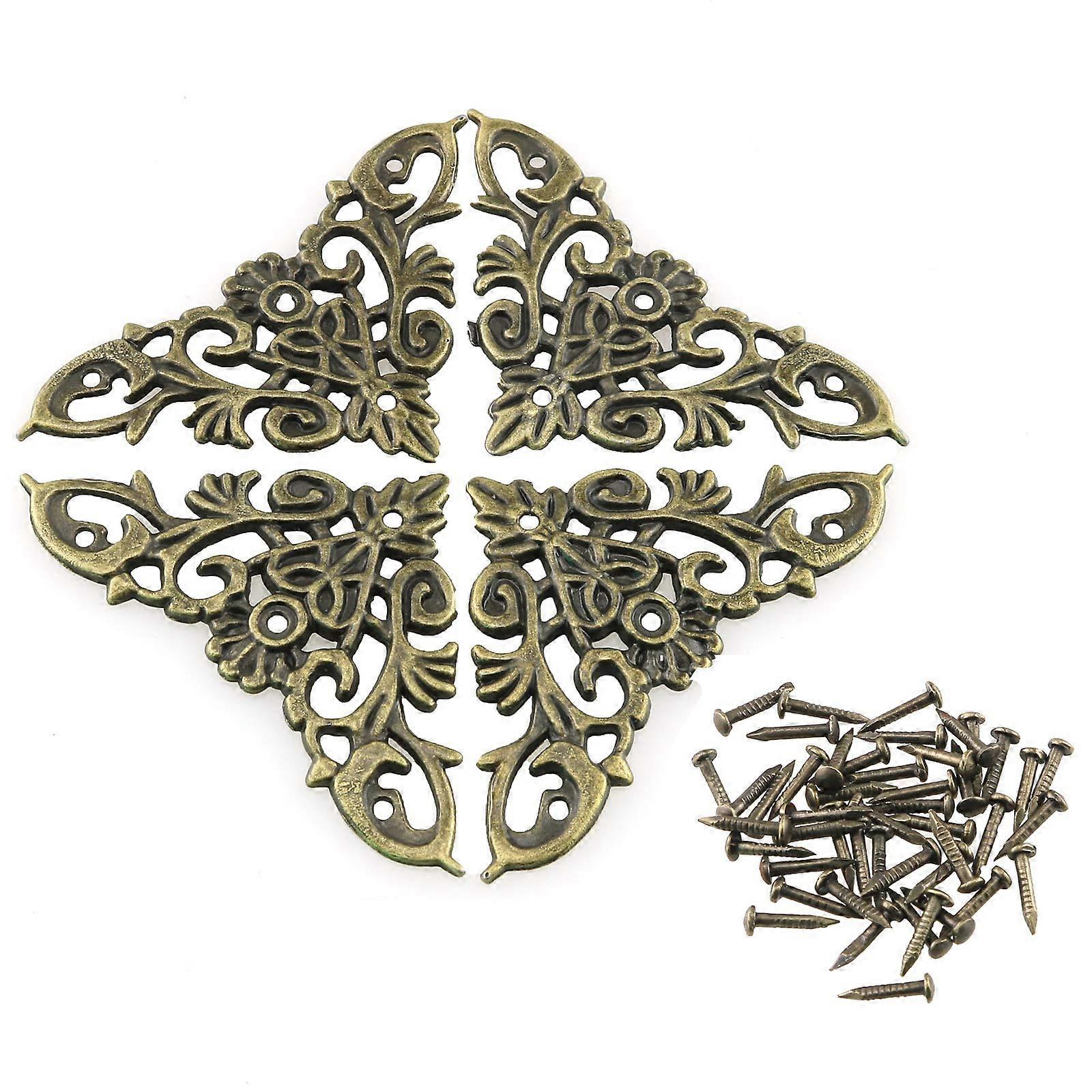 Garden 12PCS Antique Bronze Corner Protection Embossed Corner Code Box Edge Corner Protectors Garnit