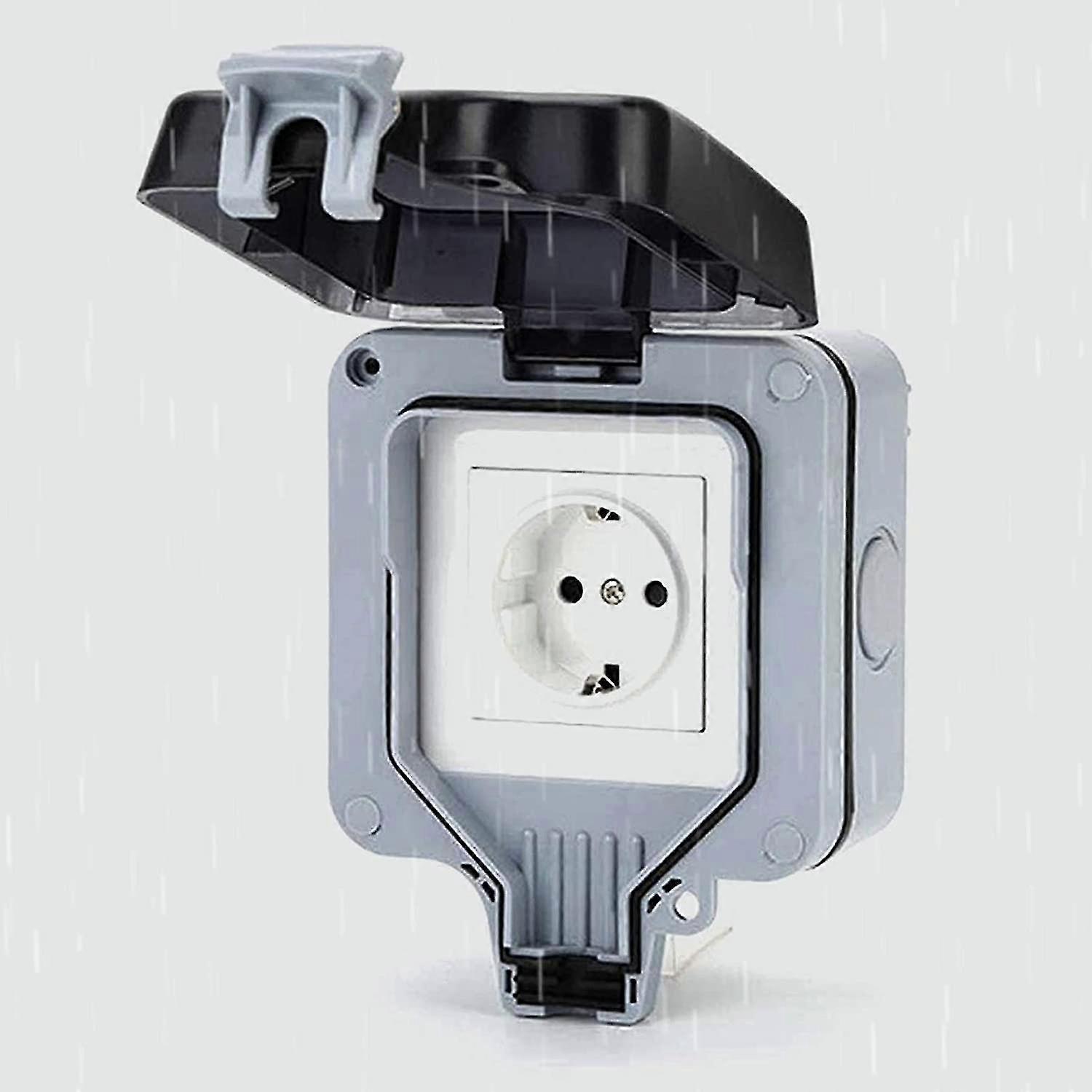 Outdoor Socket Garden Waterproof Surface-mounted Socket - Outdoor Ip66 Wall Socket With Cover 1-way Socket