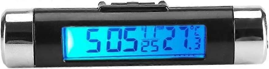 New,suitable 2 in  1  Car Clock Thermometer Digital LCD Backlight Thermometer Clip-on Auto Clock Monitor