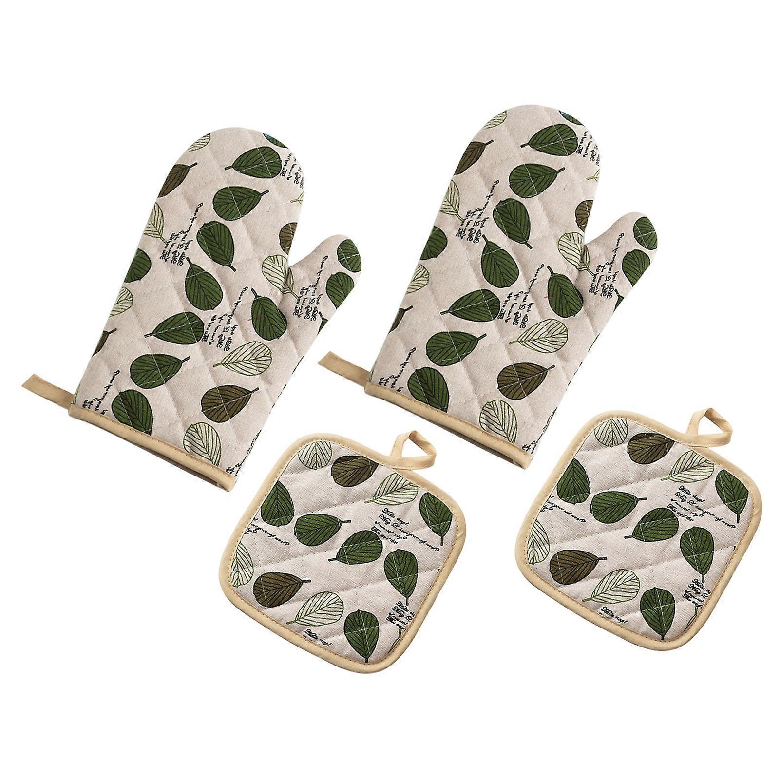 Heat Resistant Oven Mitts And Pot Holders Set Convenient Storage High Heat Resistance Up to 500 Degrees Fahrenheit Non-Slip Grip Kitchen Essential for