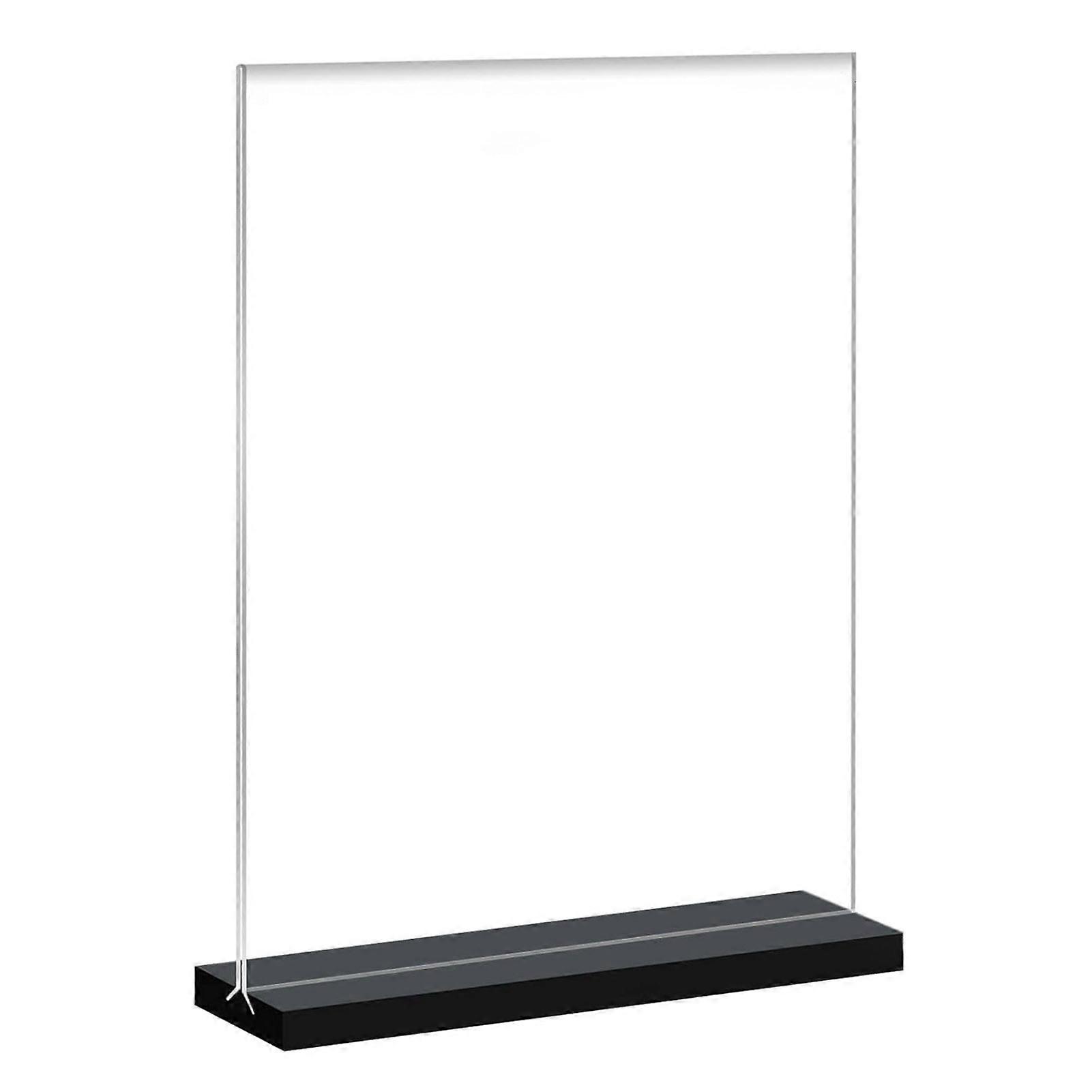 Transparent Vertical Sign Stand High Stability Easy Insertion Wedding Party Acrylic Table Sign Stand Double-Sided Clear Sign Holder