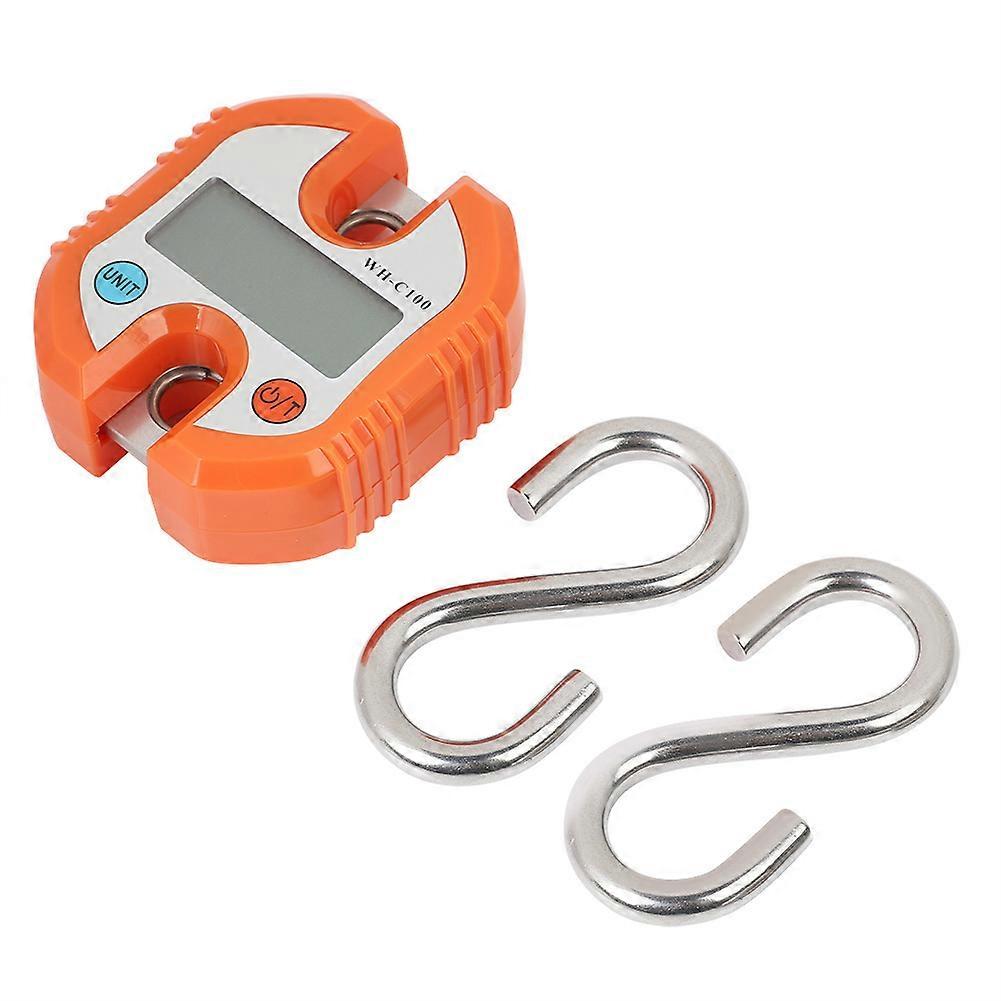 150kg Mini Portable Hook Hanging Electronic LCD Display Digital Scale Weighing Scale (Orange)