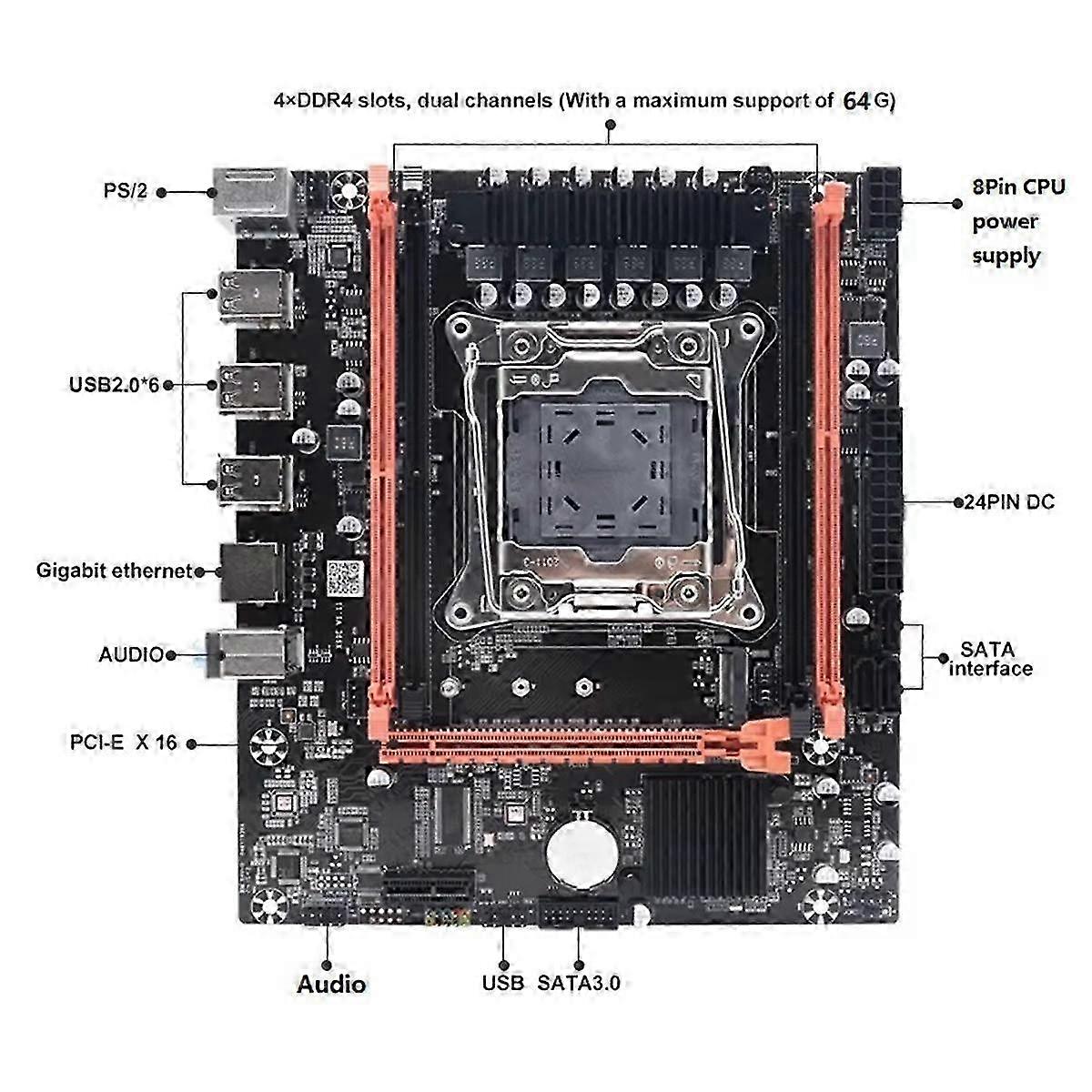 X99e Motherboard+e5 2676 V3 Cpu+thermal Grease Support 4xddr4 Recc Ram Pciex16 Nvme Gigabit Lan Car
