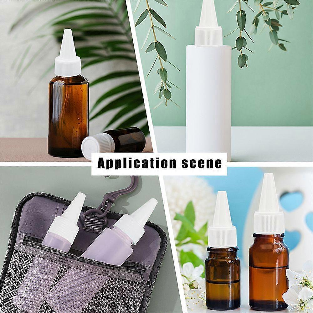 60pcs 5 Size Natural Twist Bottle Cap White Squeeze Bottle Replacement Caps for Squeeze Dispensers Tip Applicator Bottle Squeeze Glue Bottle 12pcs/Siz