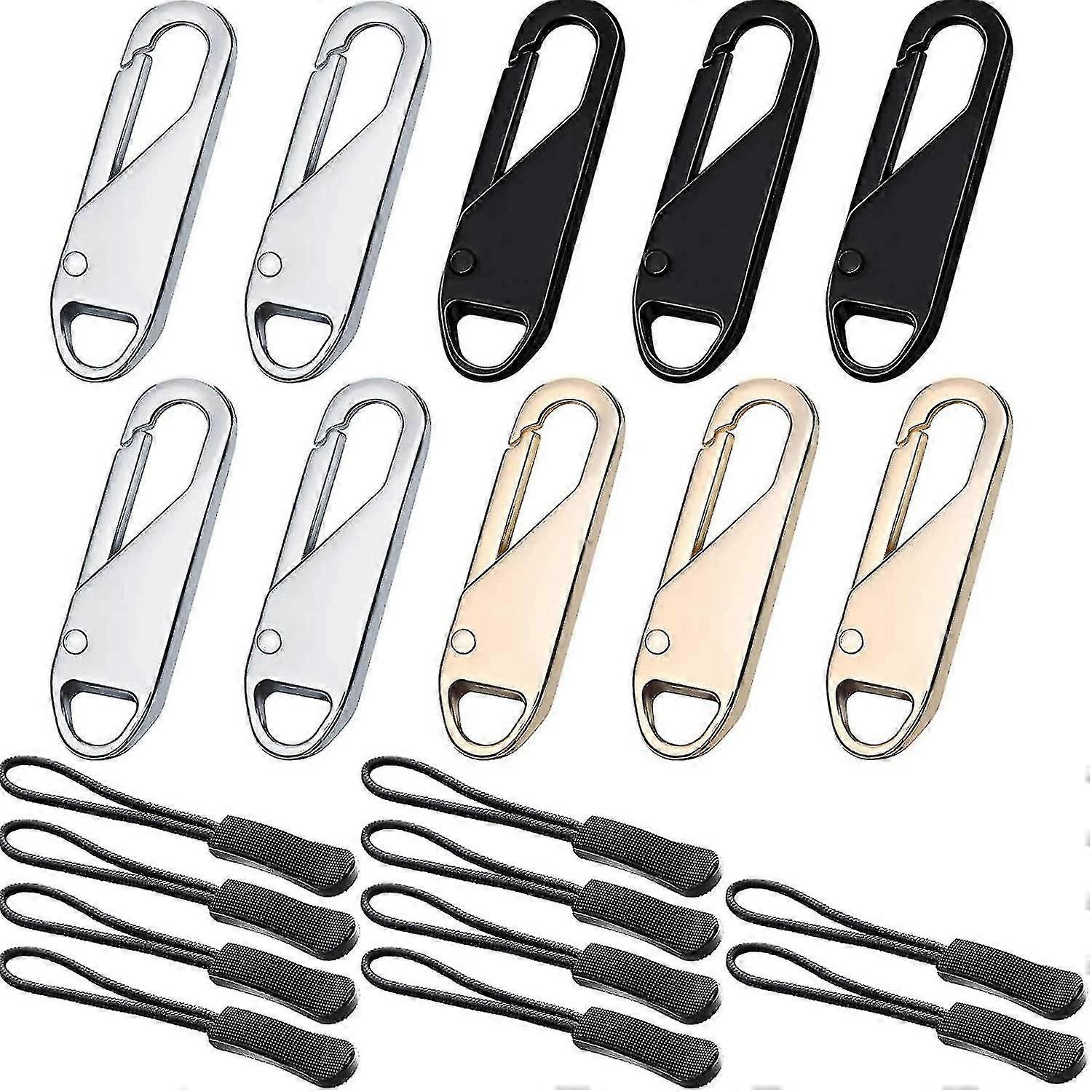 Zipper Pull Tab Replacement Metal Zipper Extender Handle Fixer 10 Pcs