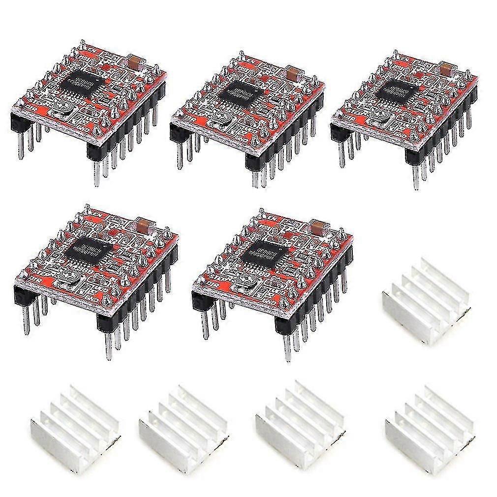 5pcs A4988 Stepstick Stepper Motor Driver Module With Heat Sink For 3d Printer Reprap Suitable