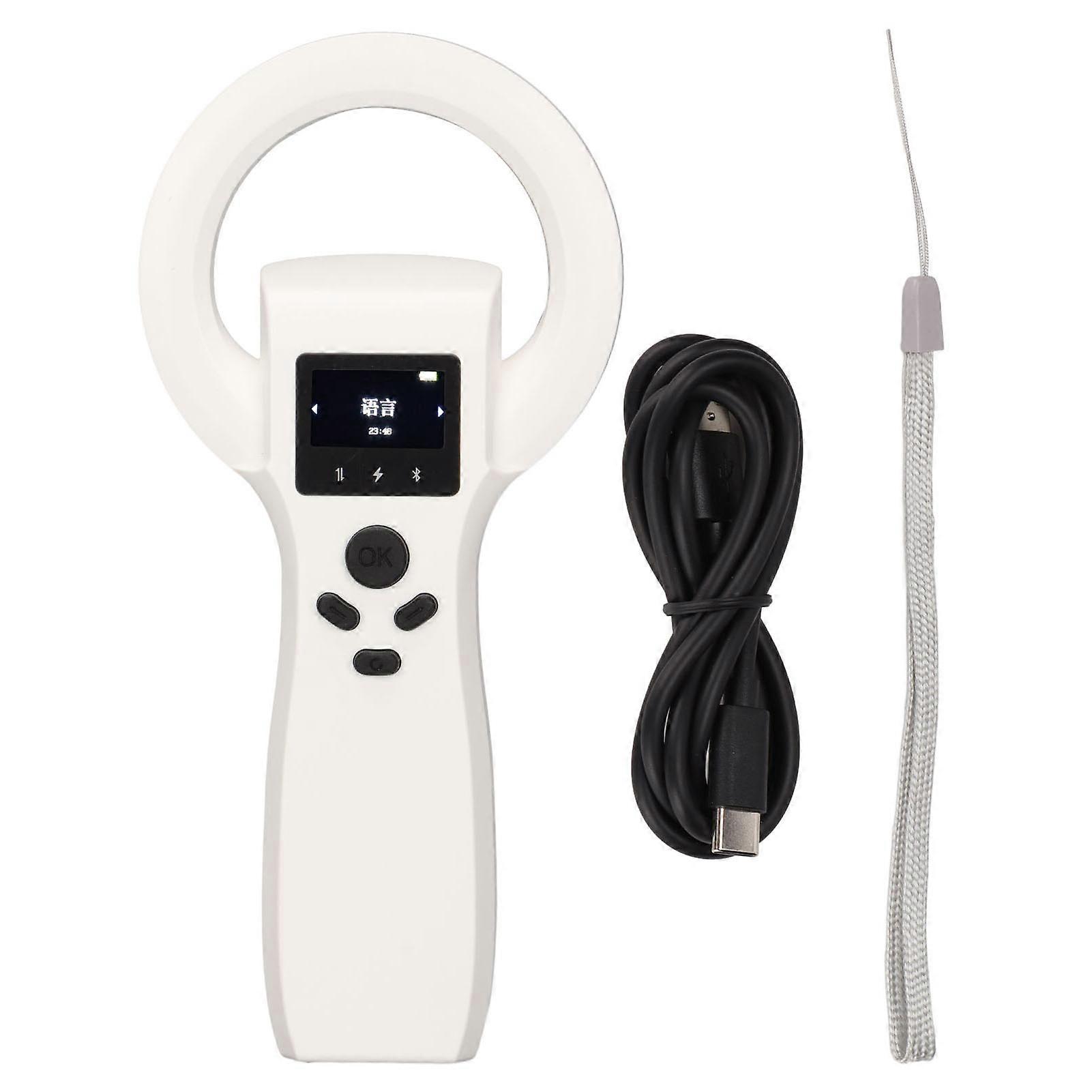 White Wireless Tag Reader Portable Handheld Pet Microchip Scanner for Animal Husbandry