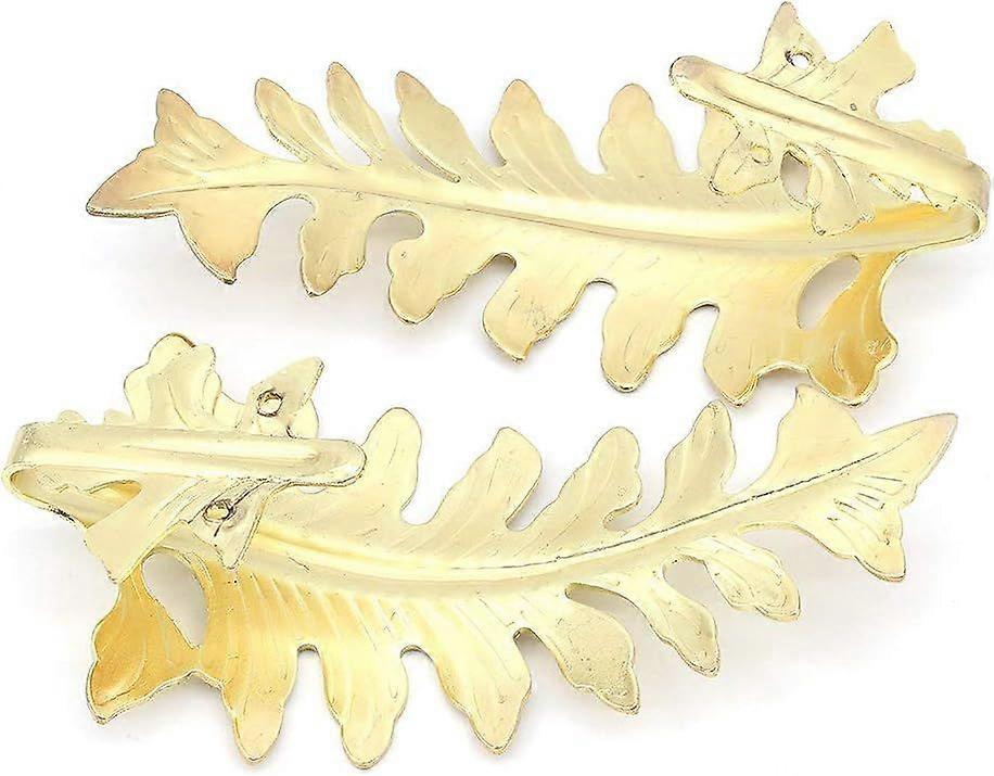Rustic Curtain Holdback, Vintage Leaf Design Large Curtain Tieback Hooks, Retro Decorative Curtain Holdback, Total Length 20cm (Gold) 2pcsLilaris