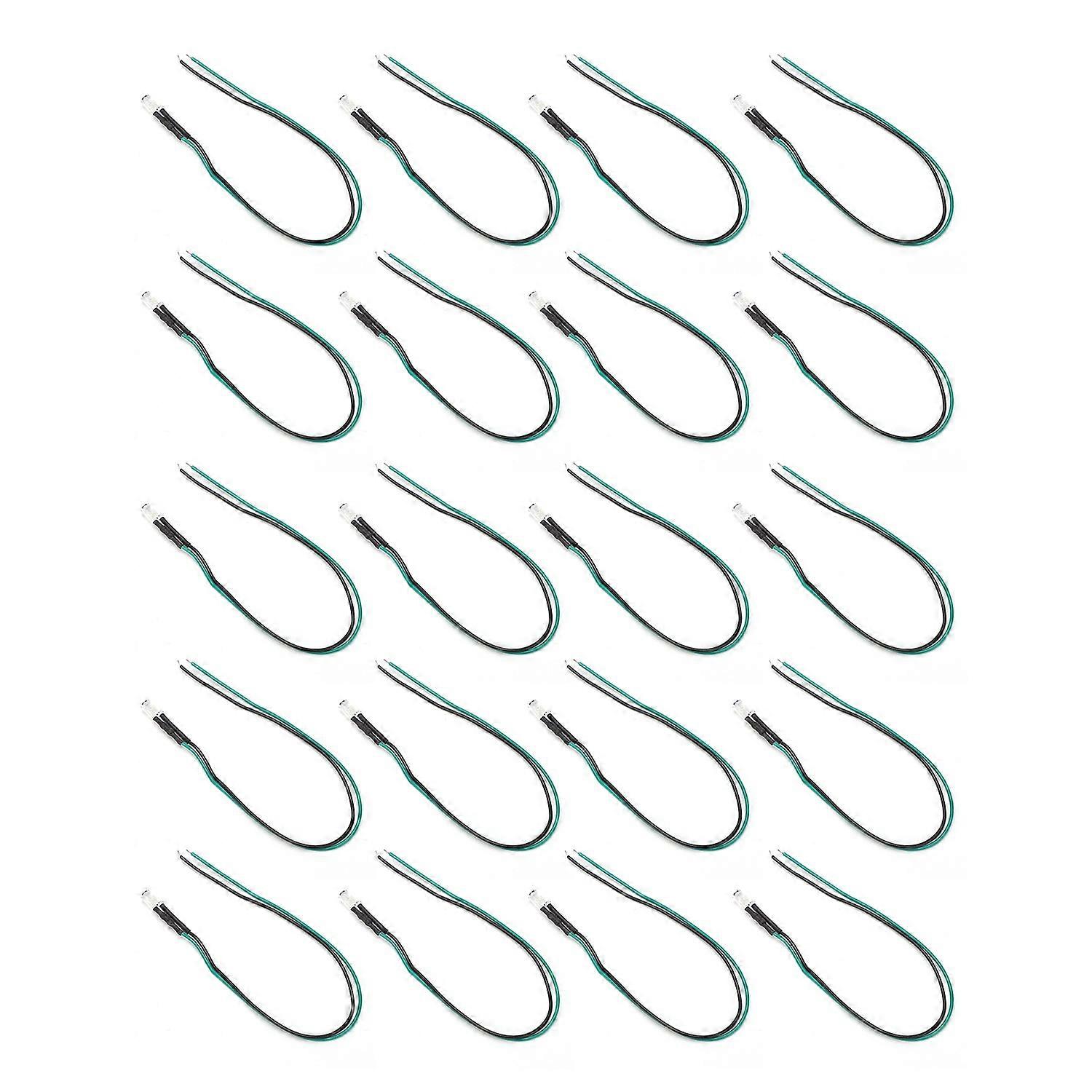 20Pcs LED Pre Wired LightEmitting Diode Normally Open Round High Brightness InLine 12V 5mm(White Emi