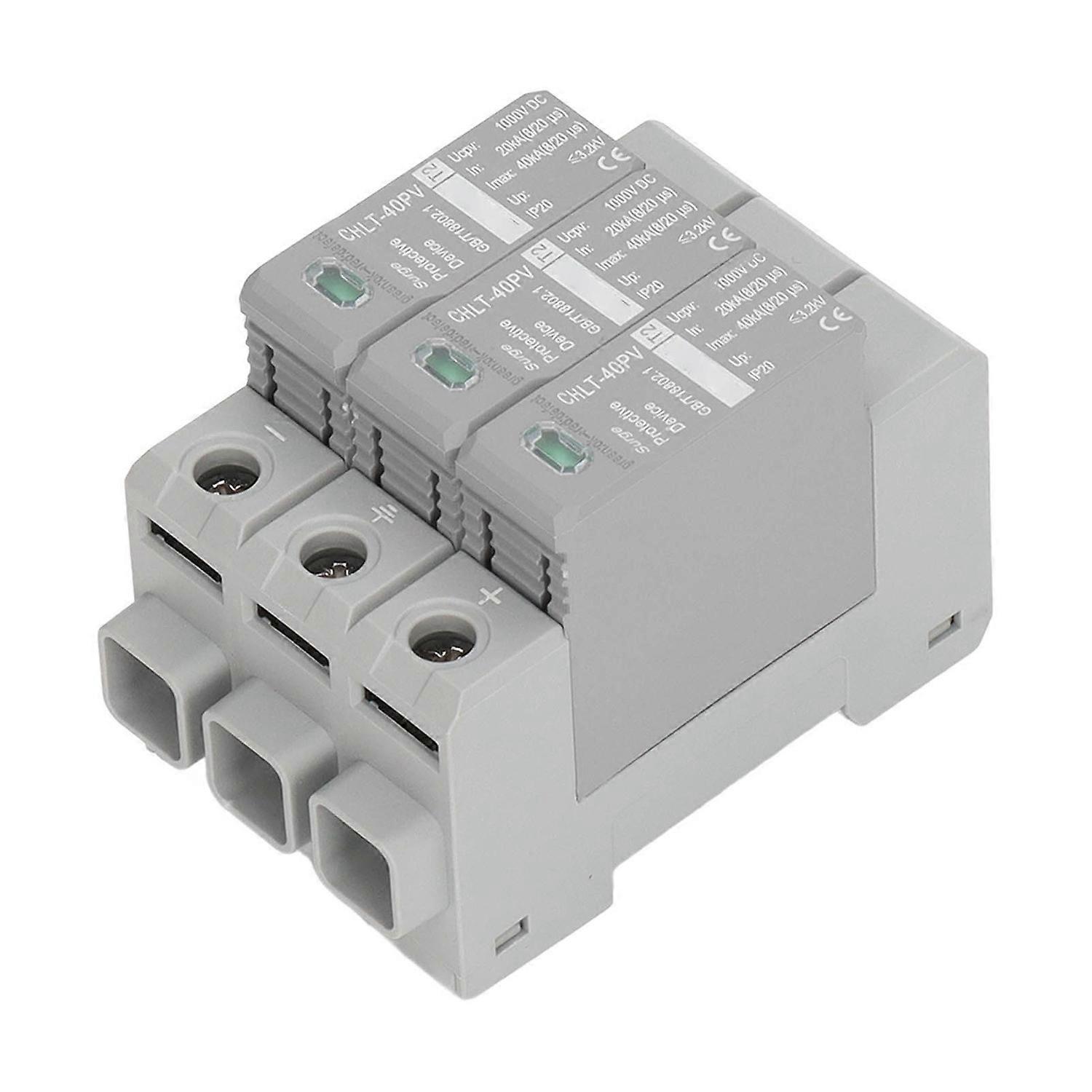 3P Photovoltaic Surge Protective Device High Accuracy Safe Surge Arrester Device DC1000V