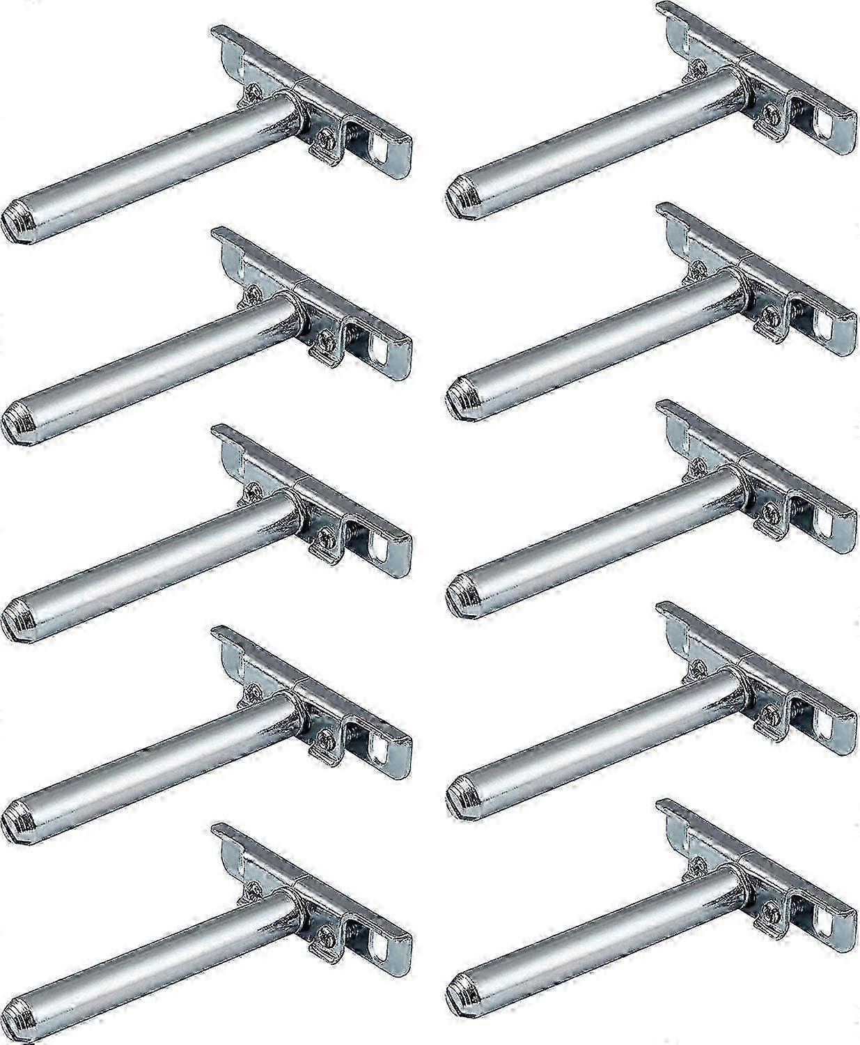 10 قطع دعم الرف مخفي للتثبيت على الحائط |الدعم | الطول: 100 مم |معدن مطلي بالزنك | مع صفيحة