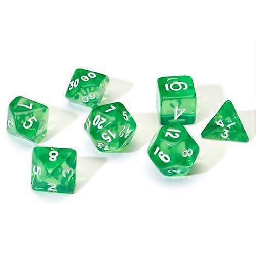 Translucent Green Poly Set Dice Set