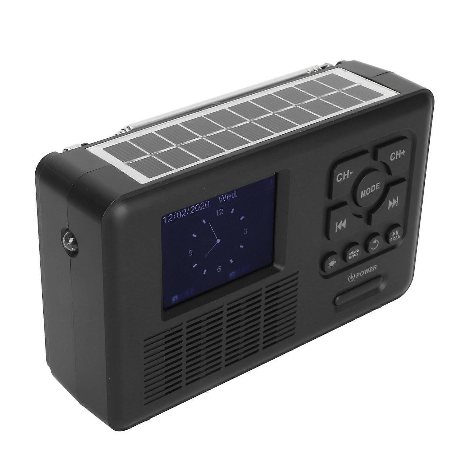 Solar Hand Crank Radio DAB FM Bluetooth 5.0 4 Ways Powered Emergency Radio with Flashlight Memory Ca