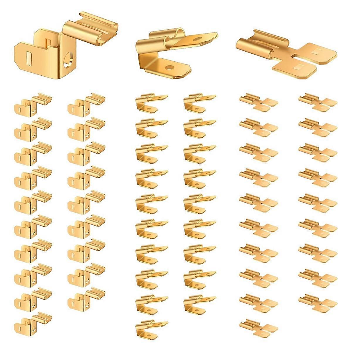 60PCS Electrical Spade Connector Splitters Kit, 1/4 Inch 2 Male and 1 Female Tabs Spade Quick Disconnect Connectors