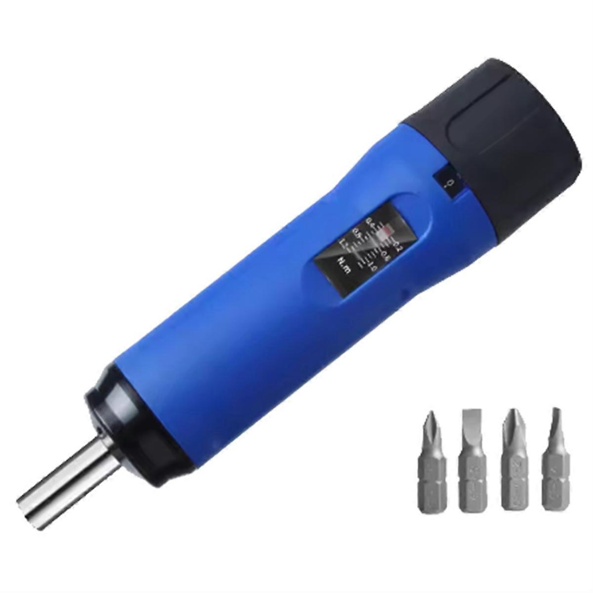Digital Display Preset Adjustable Torque Screwdriver with 1/4In Drive 4Bits Included with Box Screw Torque Set 1.0-6.0NM