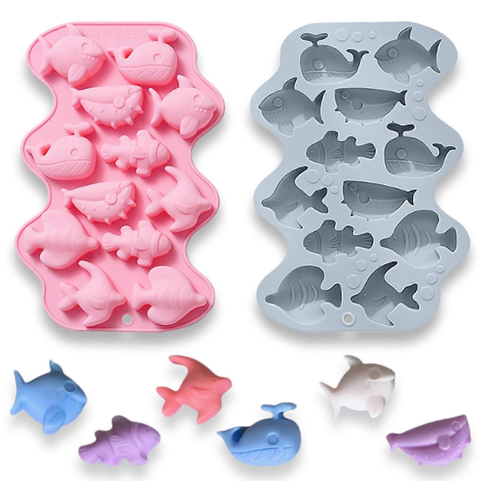 2 Pcs Ocean Fish Silicone Molds for Multiple Purposes