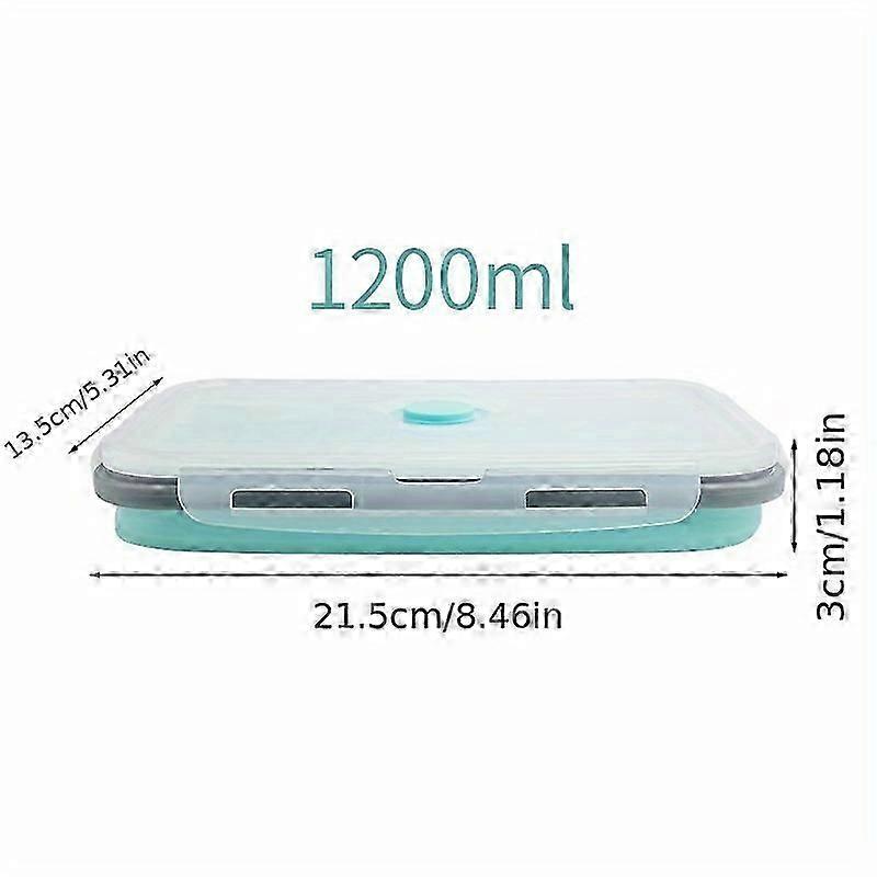 1/4 Collapsible Silicone Food Storage Container with Lid - Portable Bento Lunch Box for Teens and Office Workers - Microwave and Dishwasher Safe - Sui