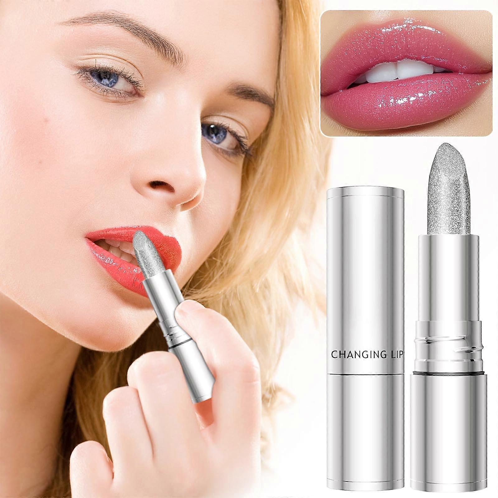 Sequins With Flashing Color Lipstick Thousands Of People Color Moistures Cup Does Not Drop Color Temperature Change Lipstick 3.5g