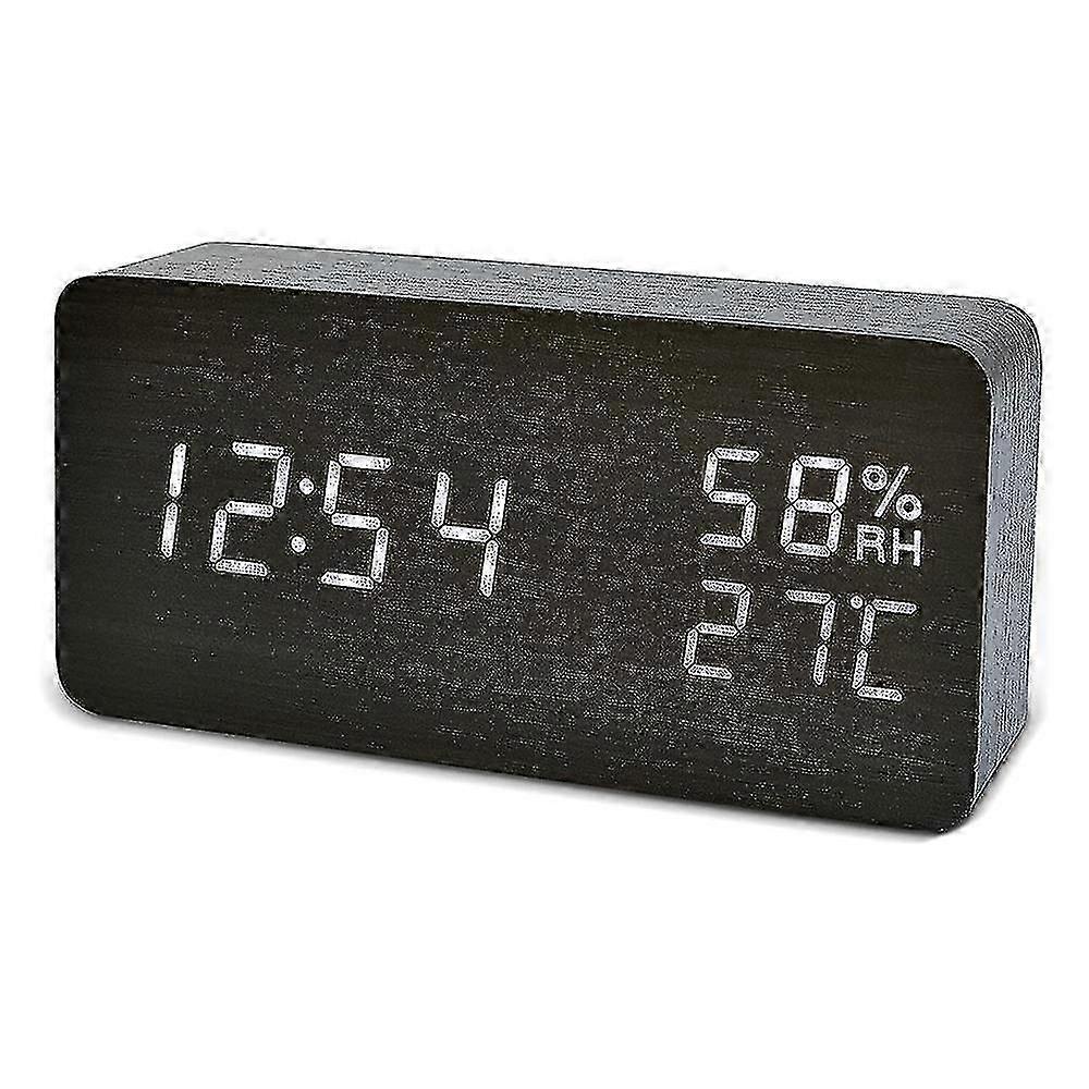 Wooden Digital Alarm Clock Large Led Display Good For Snooze