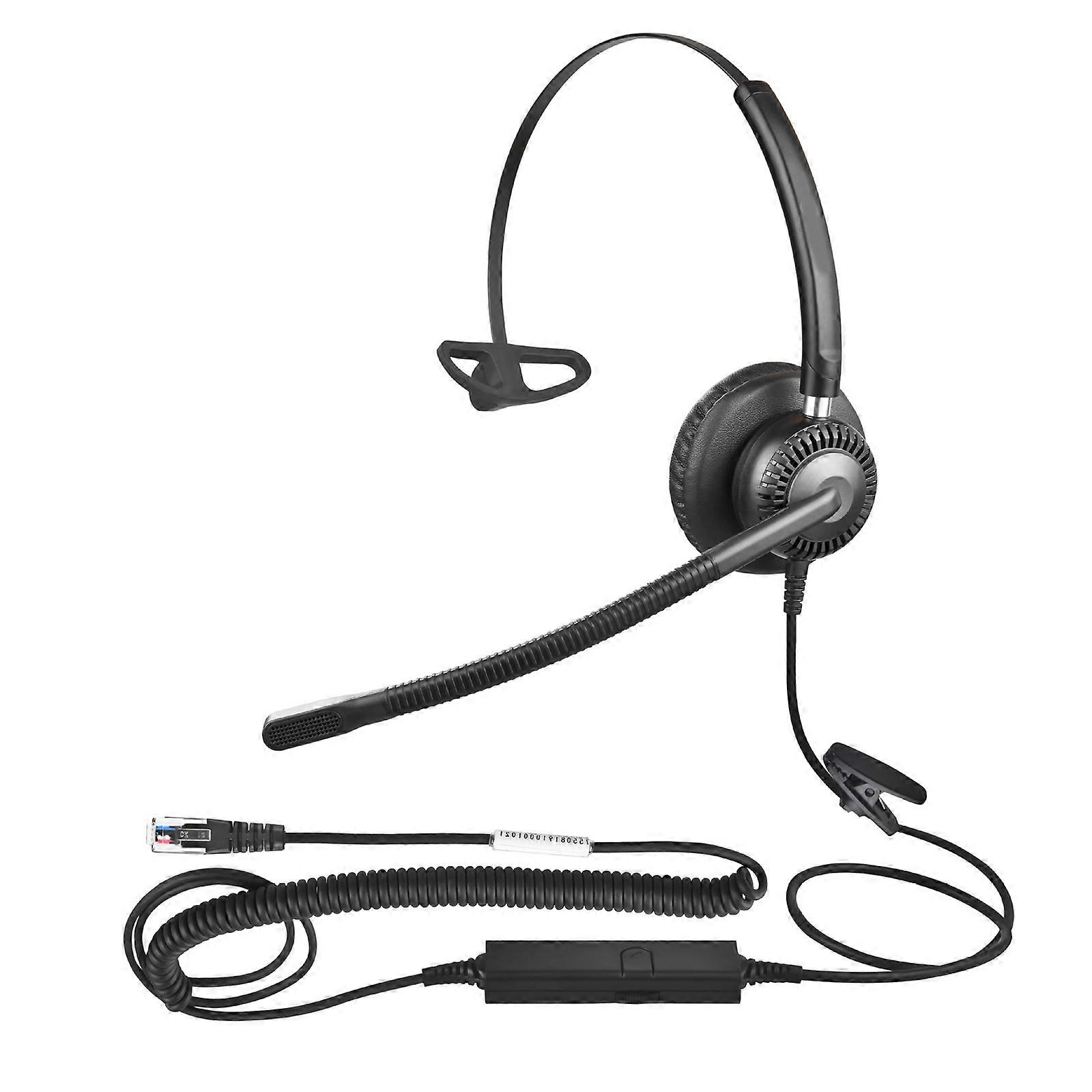 CF71 Single ear Phone Headset with Mic Noise Canceling Soft Earpad for Customer Service Telemarketing Telephone Headset