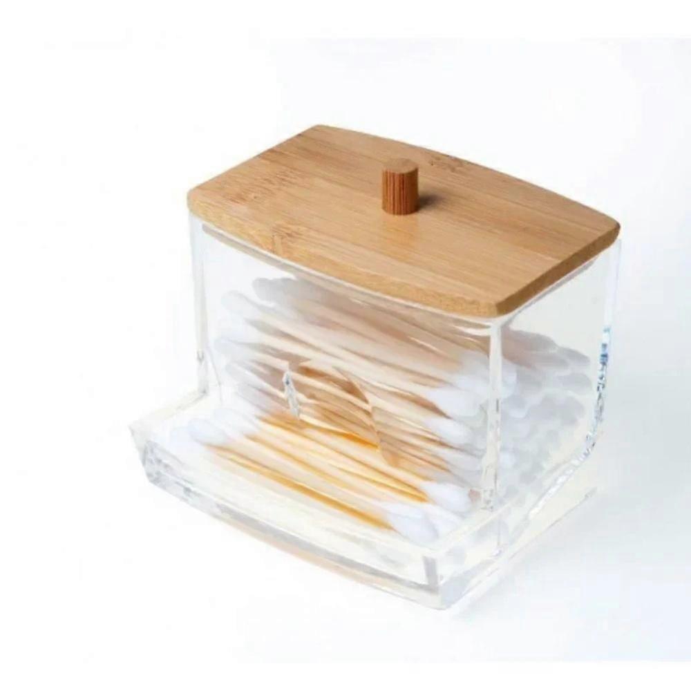1PC Cotton Swab Storage Box Toothpick Storage Box Makeup Pen Storage Organizers Transparent Dustproof Box Home Organization
