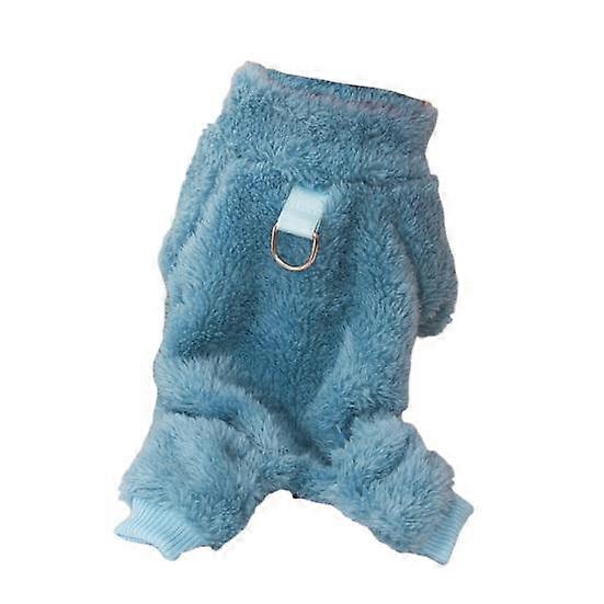 Yousheng Cozy Winter Dog Clothes with Traction Ring 4-Legged Double Sided Thick Long Plush High Collar Warm Pet Clothes