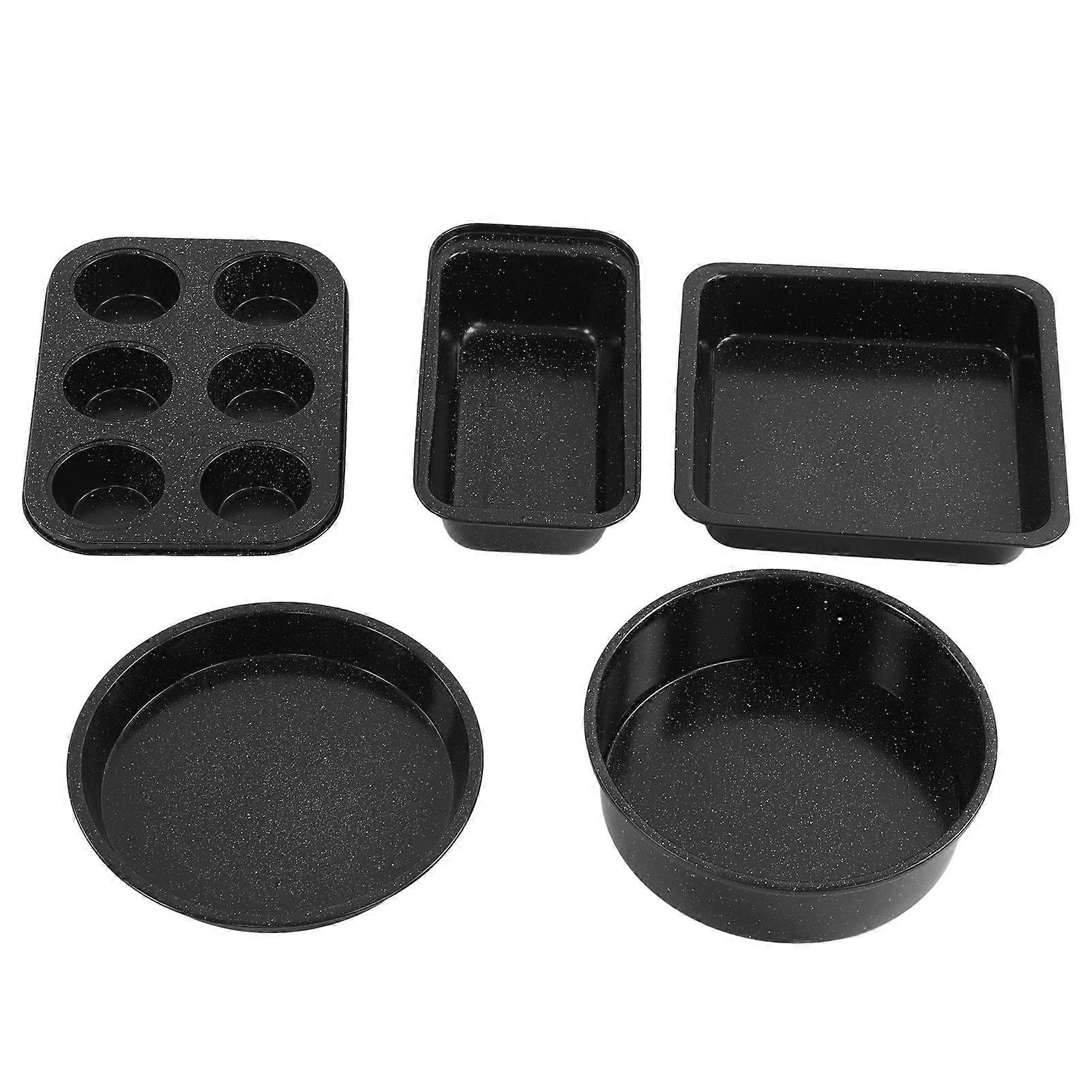1 sæt 5stk køkken hjem nonstick kulstofstål ovn bageeware bagesæt pizza bageplade
