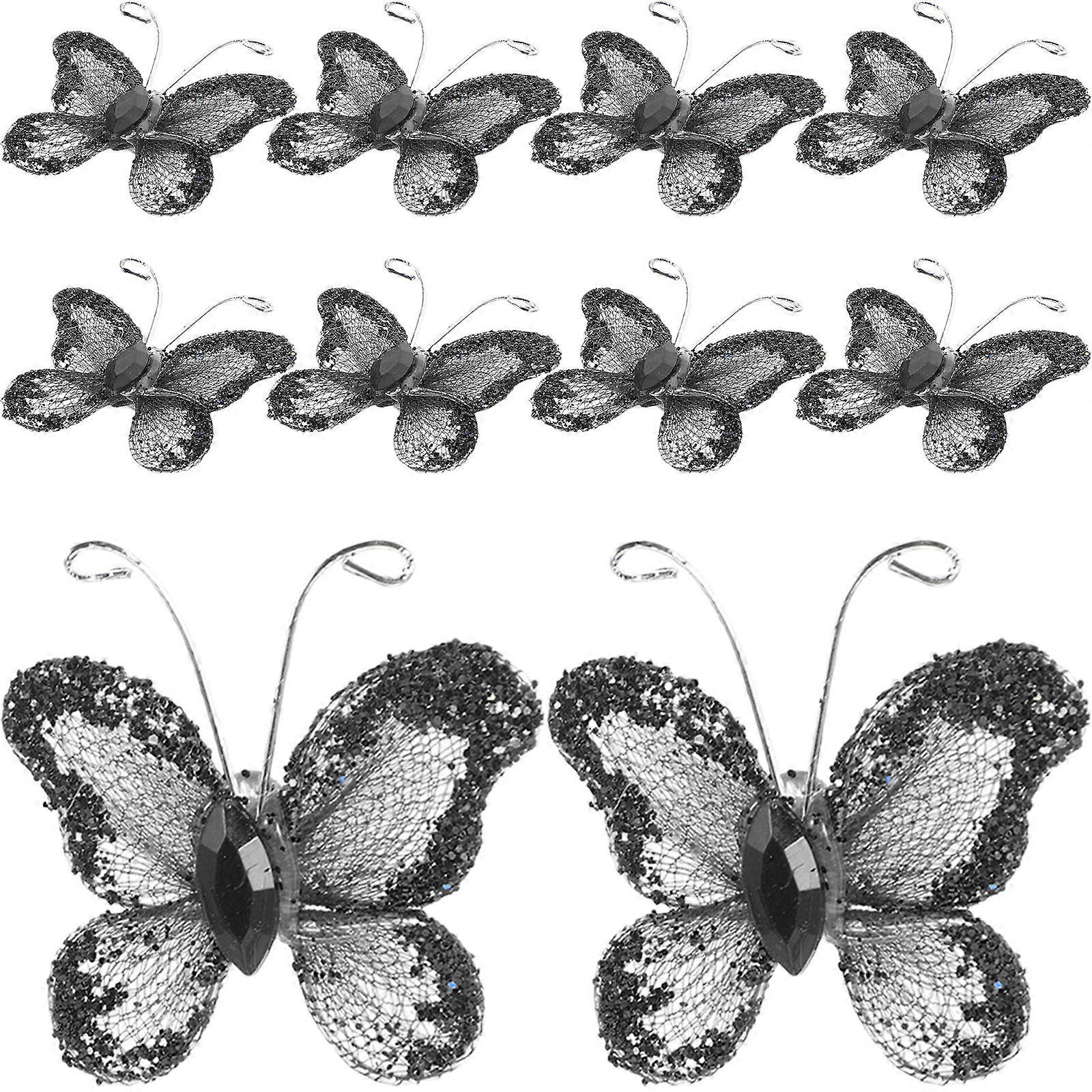 50pcs Sheer Mesh Wire Glitter with (Black)