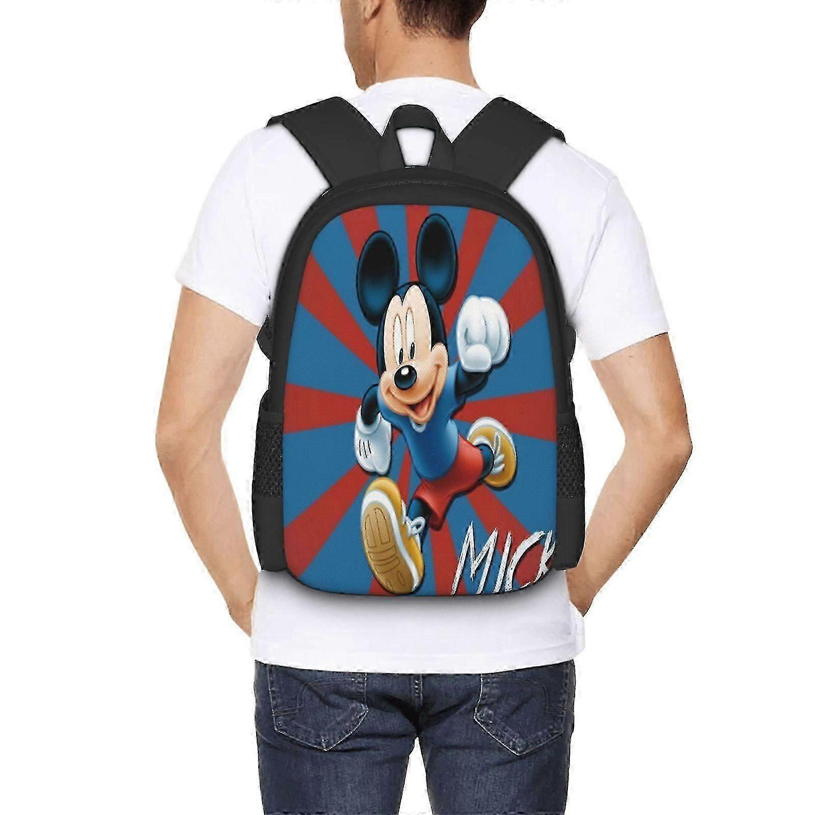 c167 Mickey Mouse Backpack Large Capacity Laptop Bag Lightweight Adjustable Straps Casual Large Capacity fv167