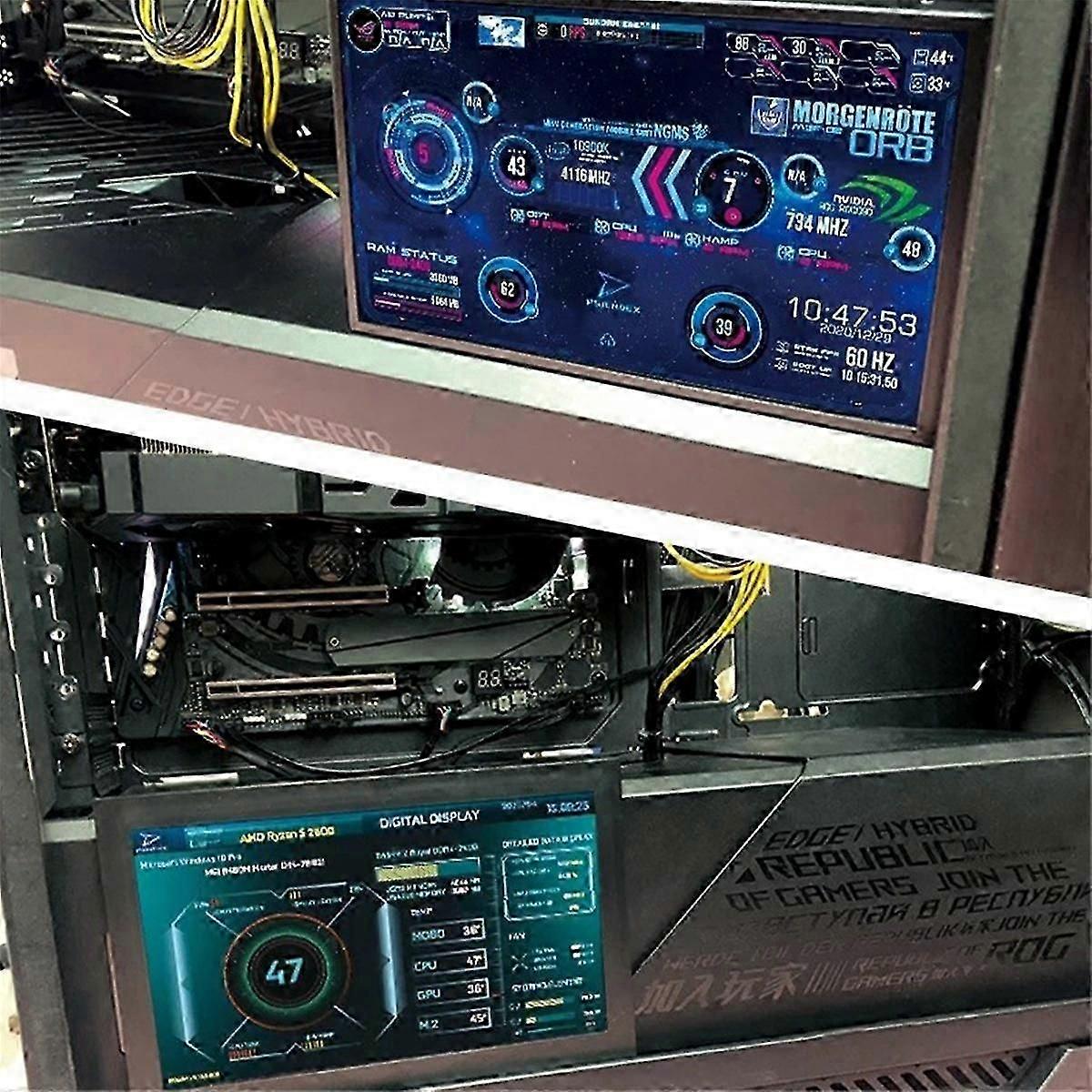 7 Zoll 1024X600 IPS LCD-Bildschirmtemperatur CPU GPU SSD-Überwachung Sekundärer Display-Monitor für AID js