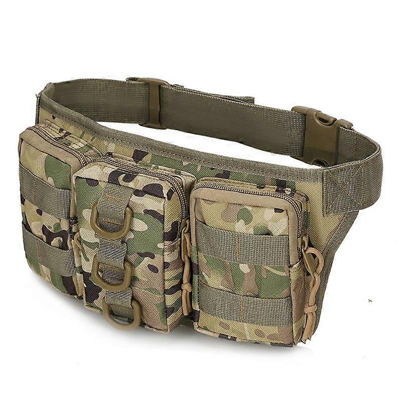 Bicycle Bags, Cross-Border Factory In Stock Supply Triple Small Waist Bag Outdoor Training Camouflage Belt Bag Running Bag Tactical Small Mountaineeri