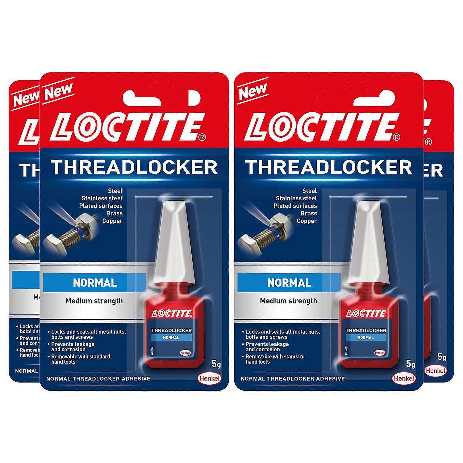 Loctite Medium Strength Easy to Use Threadlocker Transparent Adhesive 5g, 4 Pack