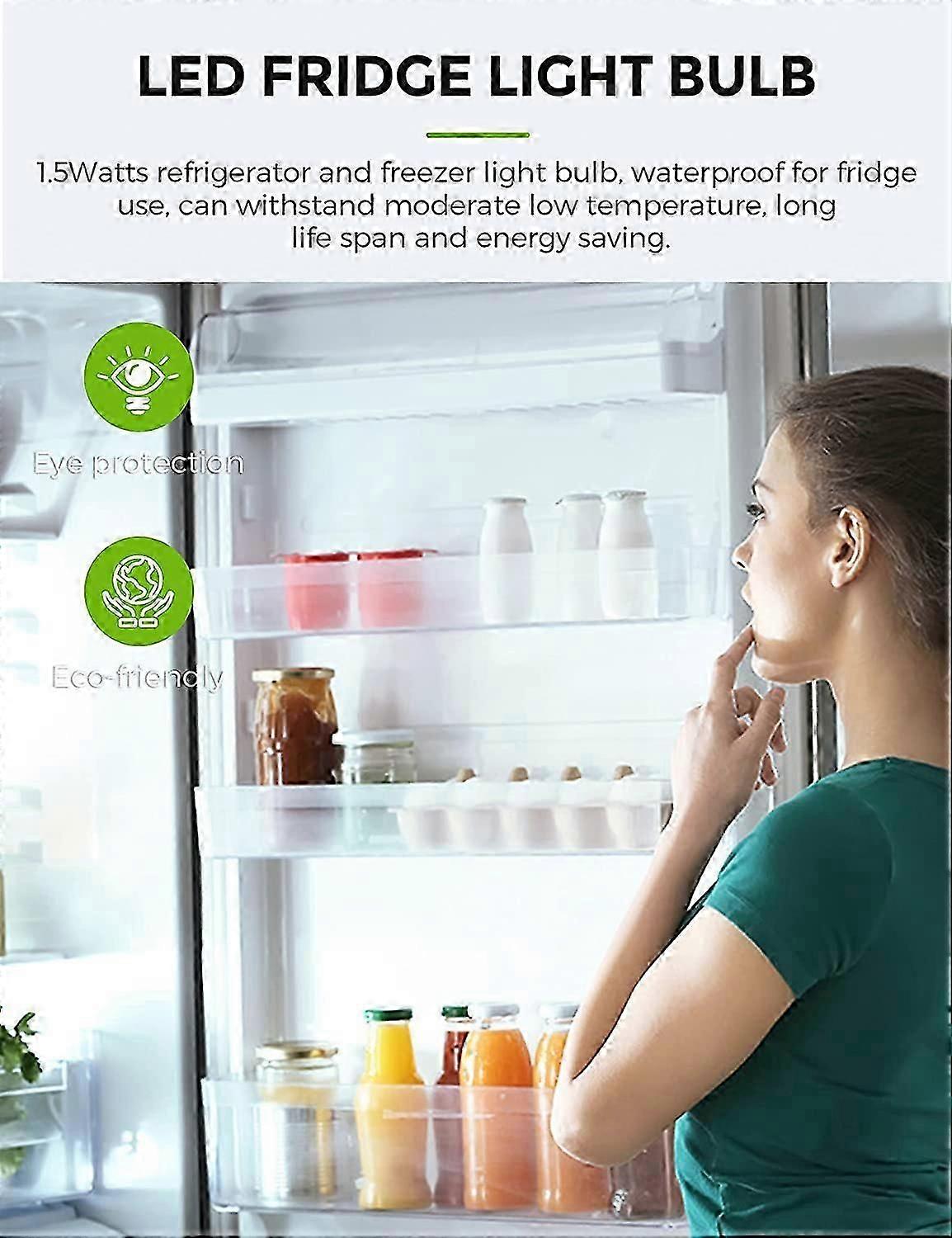 2er-Pack E14 85-265V 2W LED-Lampe für Kühlschrank - Leistung entspricht einer 15-Watt-Lampe, kaltweiß - 6500K