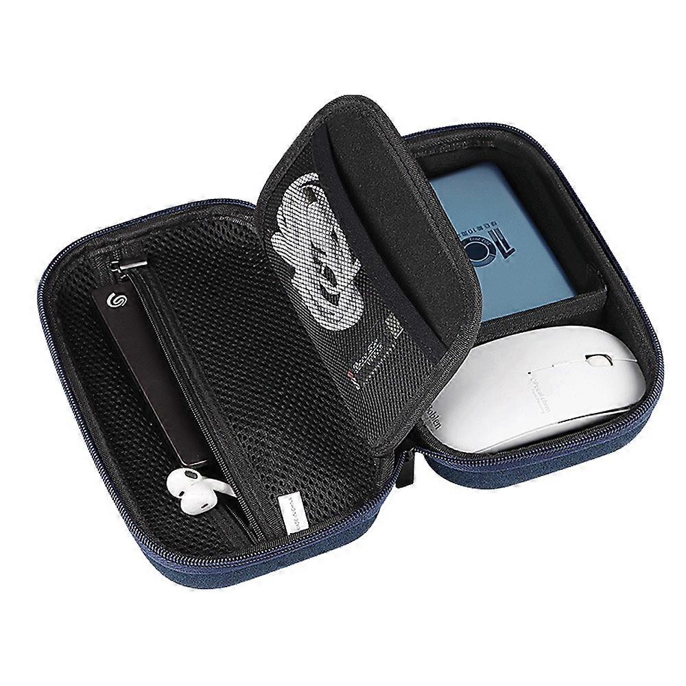 Dual layer mobile hard disk storage package - data cable,charging treasure - shockproof anti fall