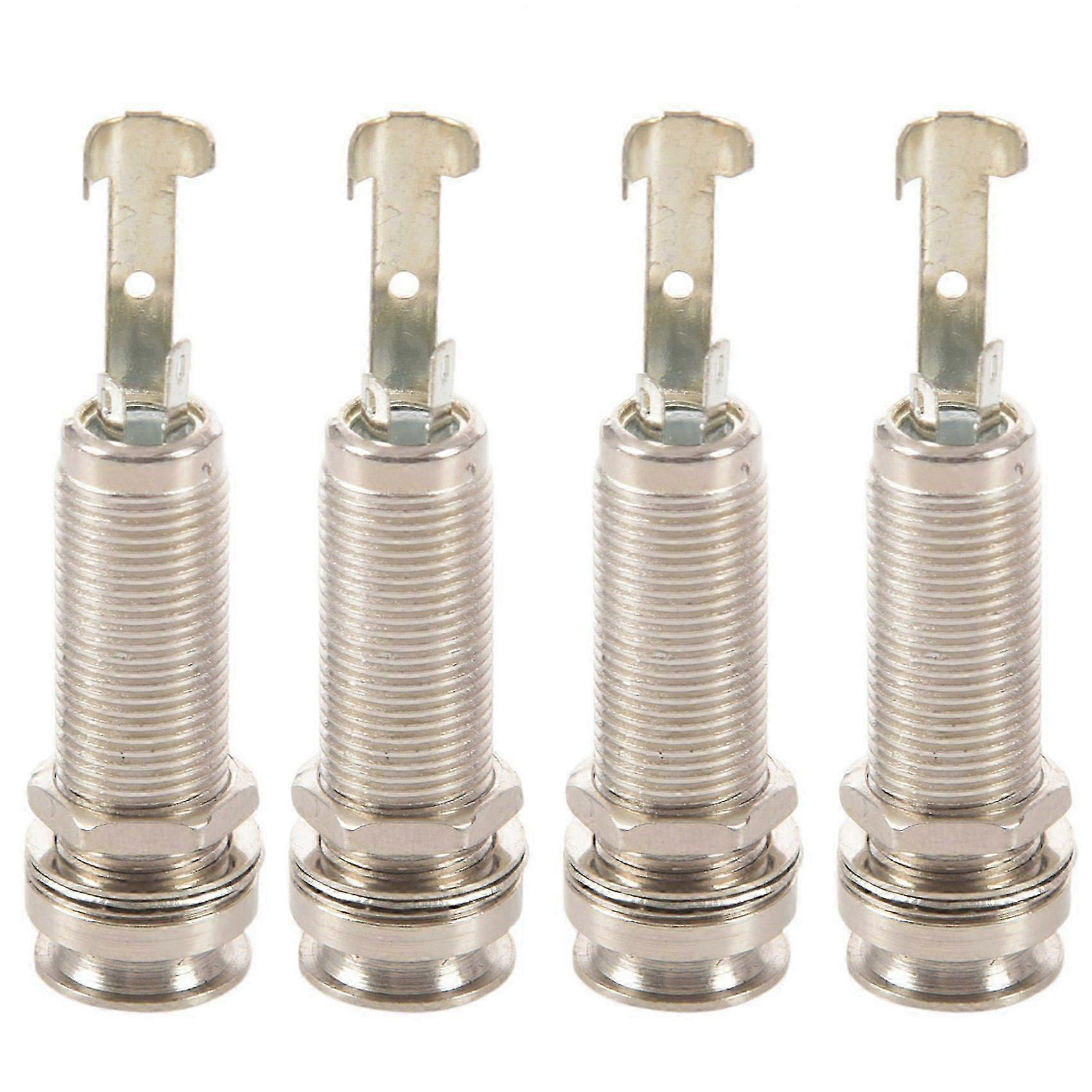 4X Cylinder End Pin Mono Panel Output Jack Socket for Electric Guitar 6.35mm