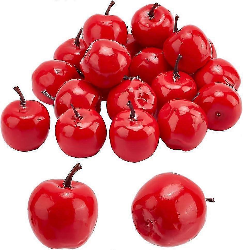 20 Count Miniature Artificial Red Faux Apples for Photography Ideal as Christmas Decor and Prop Models