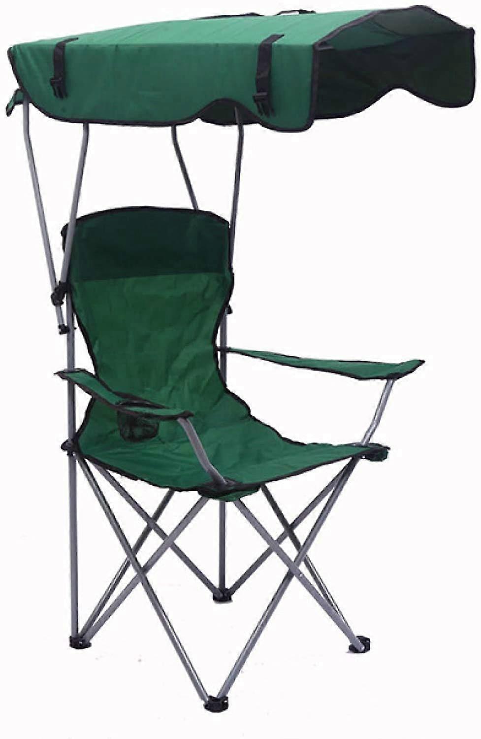 Camping Chair Backpack Camping Outdoor Folding Fishing Sunshade Beach Chair Canopy Hike Foldable (Color : Blue) (Green)